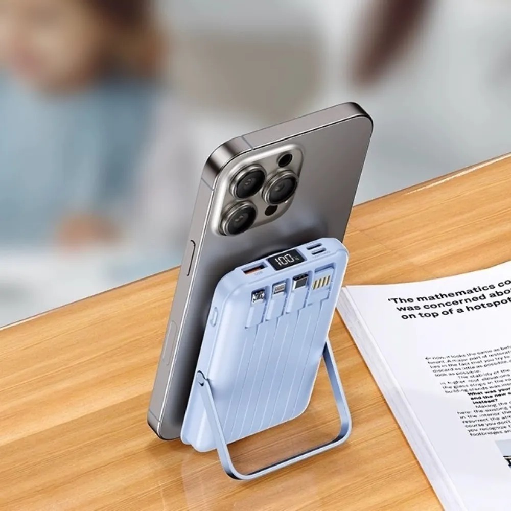 免運 NISDA 10000mAh 快充磁吸支架行動電源 自帶線 磁吸行動電源 行動電源 磁吸充電-細節圖5