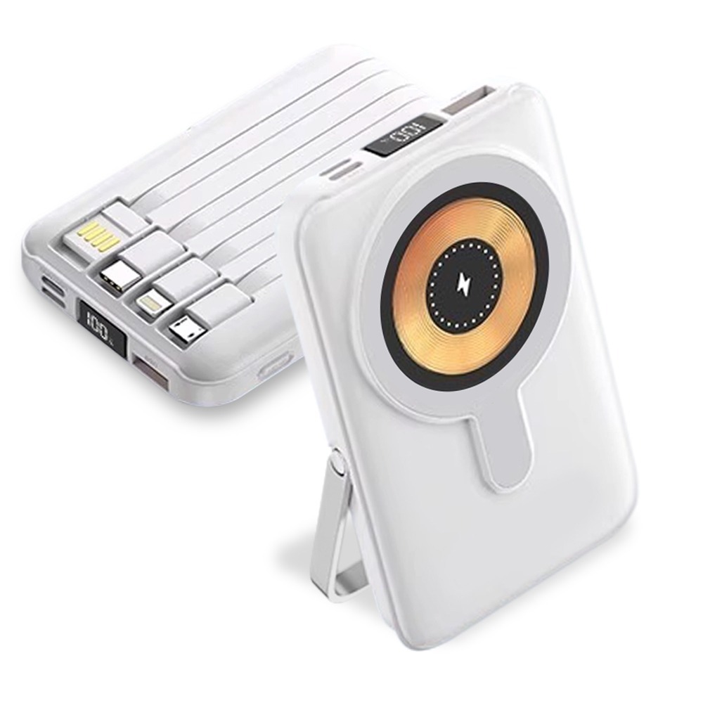 免運 NISDA 10000mAh 快充磁吸支架行動電源 自帶線 磁吸行動電源 行動電源 磁吸充電-規格圖9