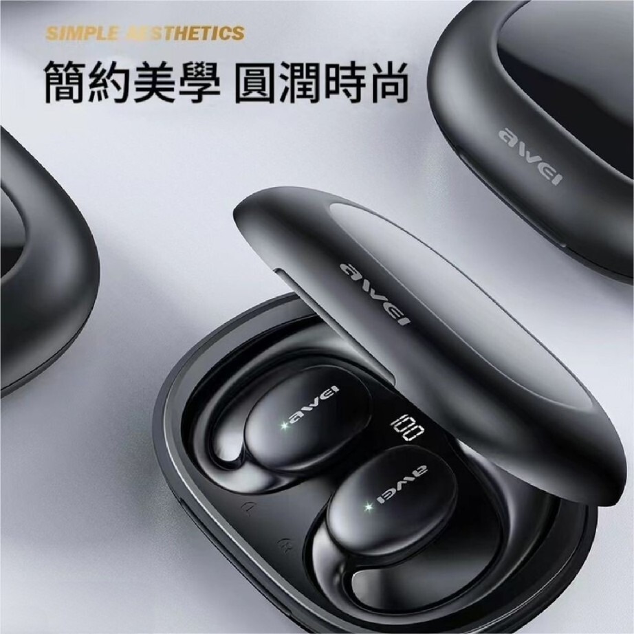 免運 AWEI T80 耳掛式 空氣傳導藍牙耳機 不入耳 IPX6 無感配戴 長續航 藍芽耳機 耳掛式 運動耳機 耳機-細節圖3