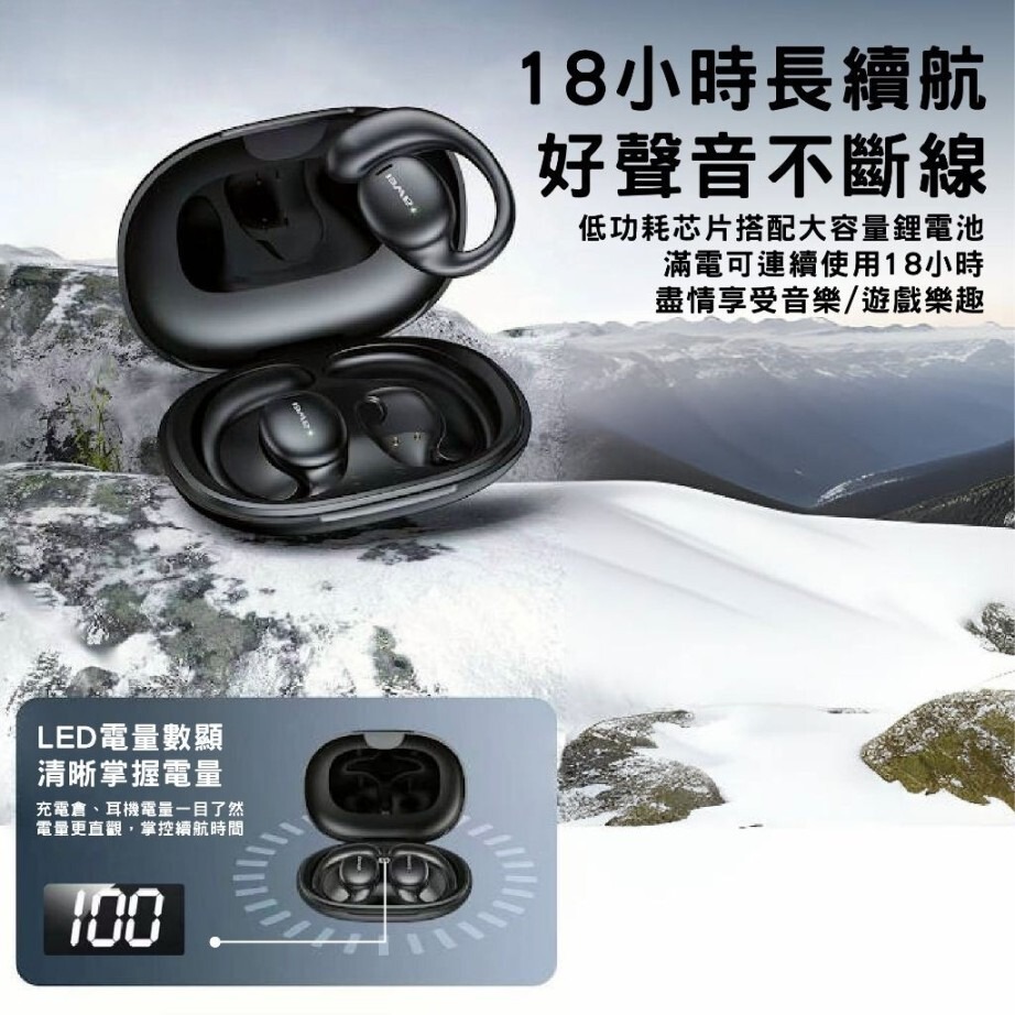 免運 AWEI T80 耳掛式 空氣傳導藍牙耳機 不入耳 IPX6 無感配戴 長續航 藍芽耳機 耳掛式 運動耳機 耳機-細節圖7