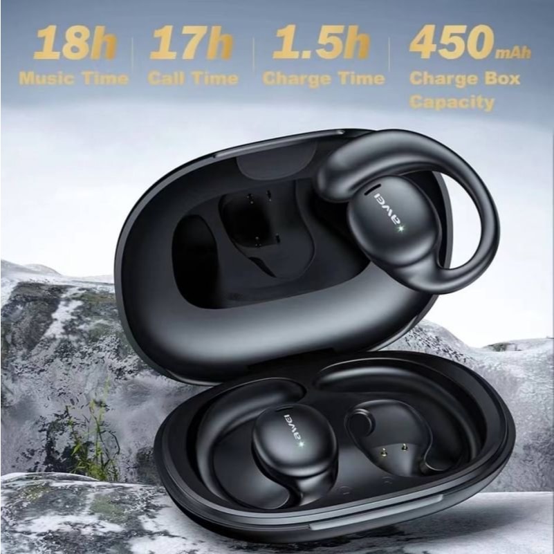 免運 AWEI T80 耳掛式 空氣傳導藍牙耳機 不入耳 IPX6 無感配戴 長續航 藍芽耳機 耳掛式 運動耳機 耳機-細節圖8