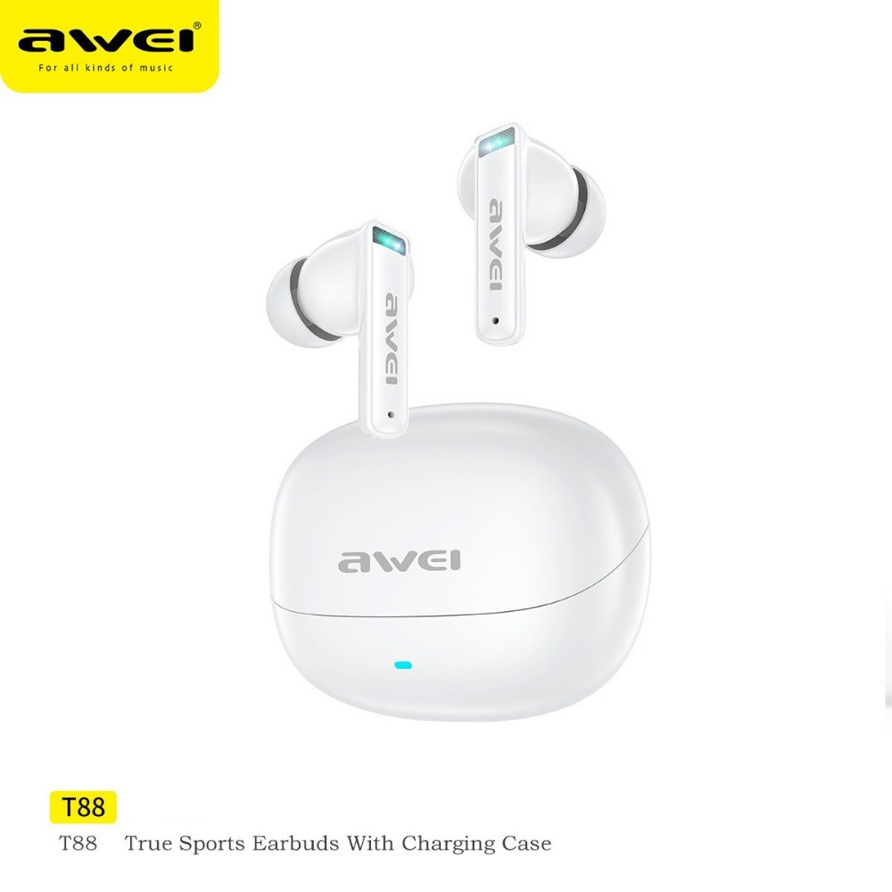 免運 AWEI T88 TWS真無線藍牙耳機 藍牙5.4 被動降燥 IPX6防水 藍芽耳機 入耳式 立體音場-規格圖11