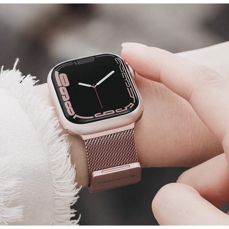 免運 美版魚骨牌 SwitchEasy Mesh不鏽鋼米蘭磁吸錶帶 Apple Watch  蘋果手錶 錶帶-細節圖9