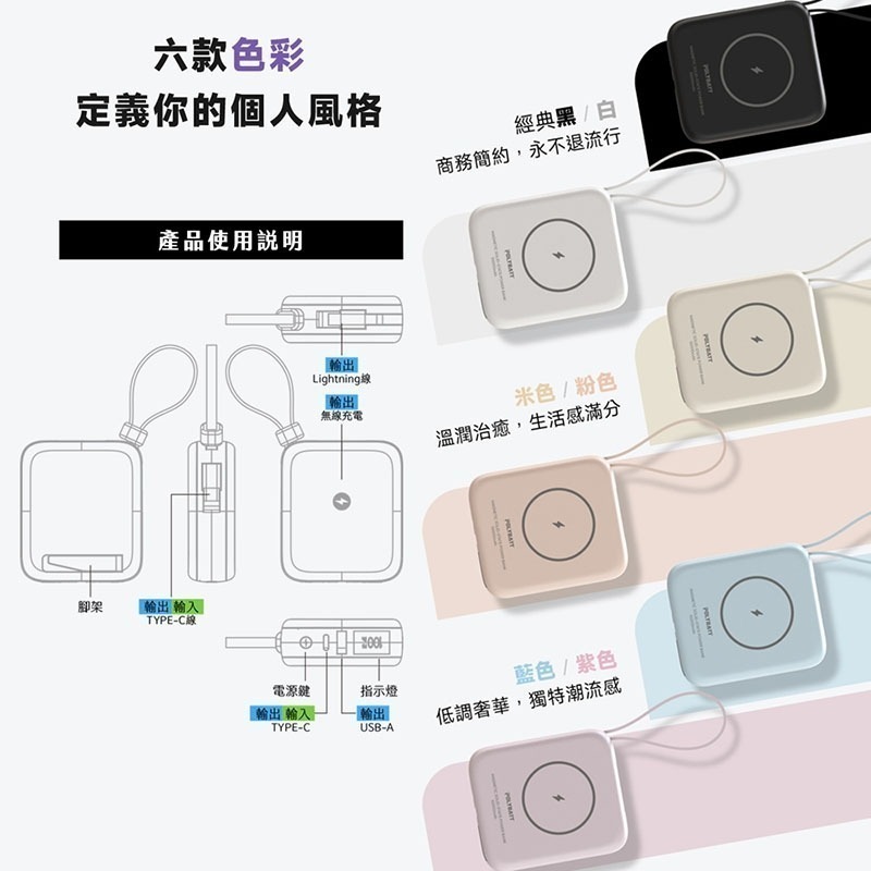 免運 WH/CCC認證 POLYBATT H20 SSB防爆固態電池 20W 磁吸無線充行動電源10000mAh-細節圖8