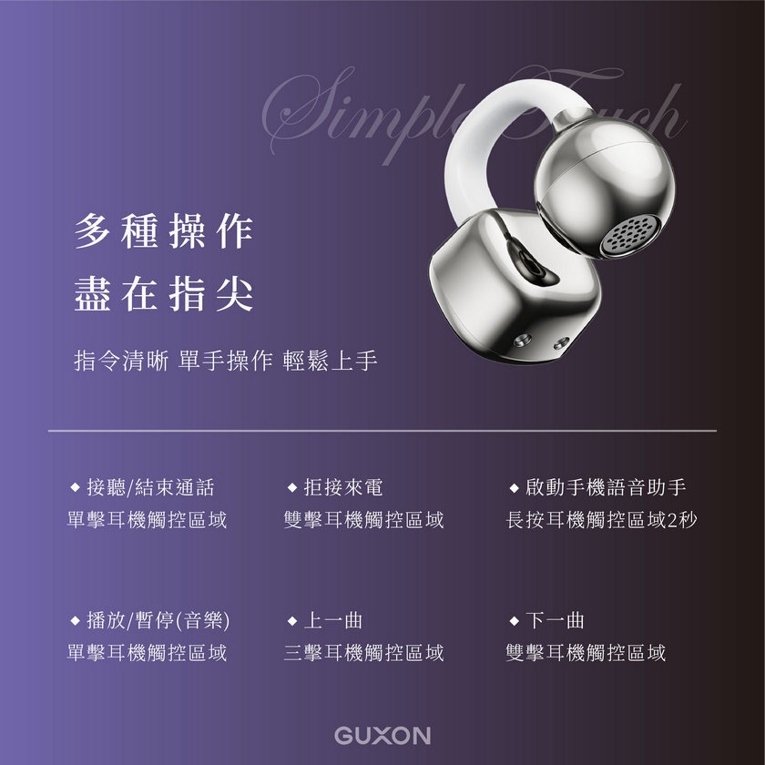 GU LUME 氣傳導開放式藍牙耳機 韓劇同款 最新夾耳式 開放式耳機 戶外運動 降躁 立體聲 12小時續航 無線耳機-細節圖10