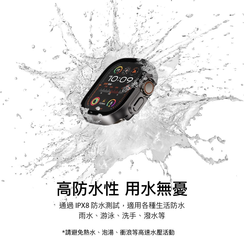 SwitchEasy Hybrid WP 9H 鋼化玻璃防水手錶保護殼 美版 AppleWatch S10S11-細節圖6