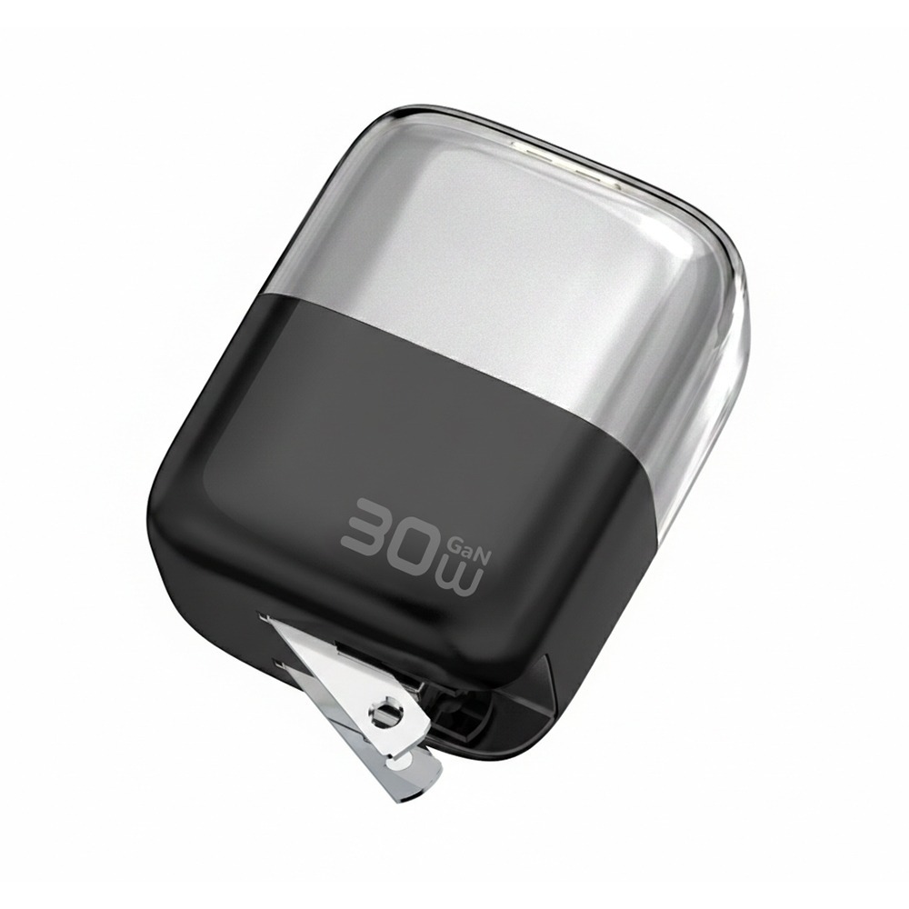 DA 30W 冰立方 氮化鎵 雙孔充電器 PD充電頭 自帶充電線 QC快充 折疊插頭 安卓 蘋果快充頭-規格圖9