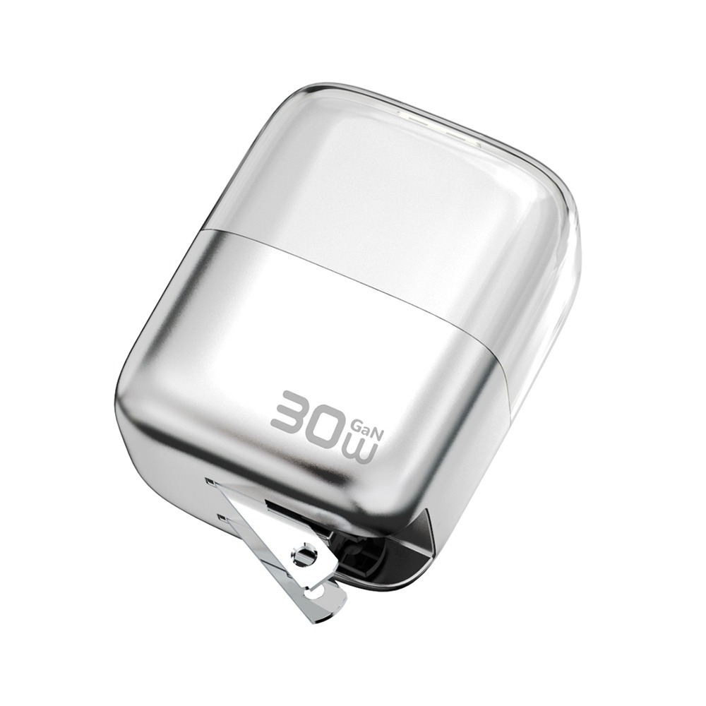 DA 30W 冰立方 氮化鎵 雙孔充電器 PD充電頭 自帶充電線 QC快充 折疊插頭 安卓 蘋果快充頭-規格圖9