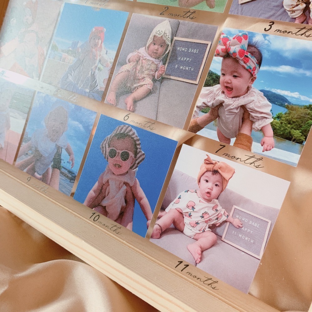 客製化寶寶成長相框/週歲相框/成長記錄/寵物成長記錄/12宮格-細節圖2