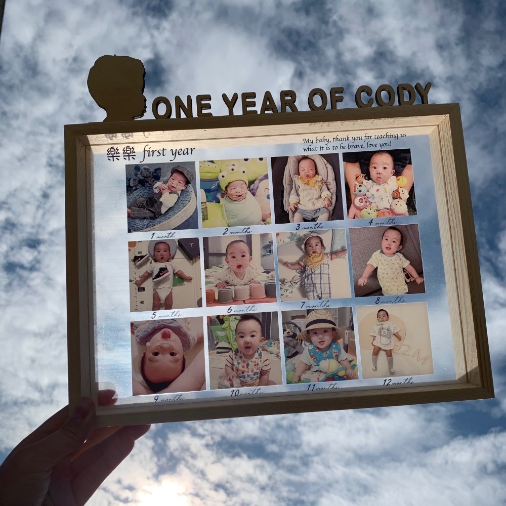 客製化寶寶成長相框/週歲相框/成長記錄/寵物成長記錄/12宮格-細節圖5