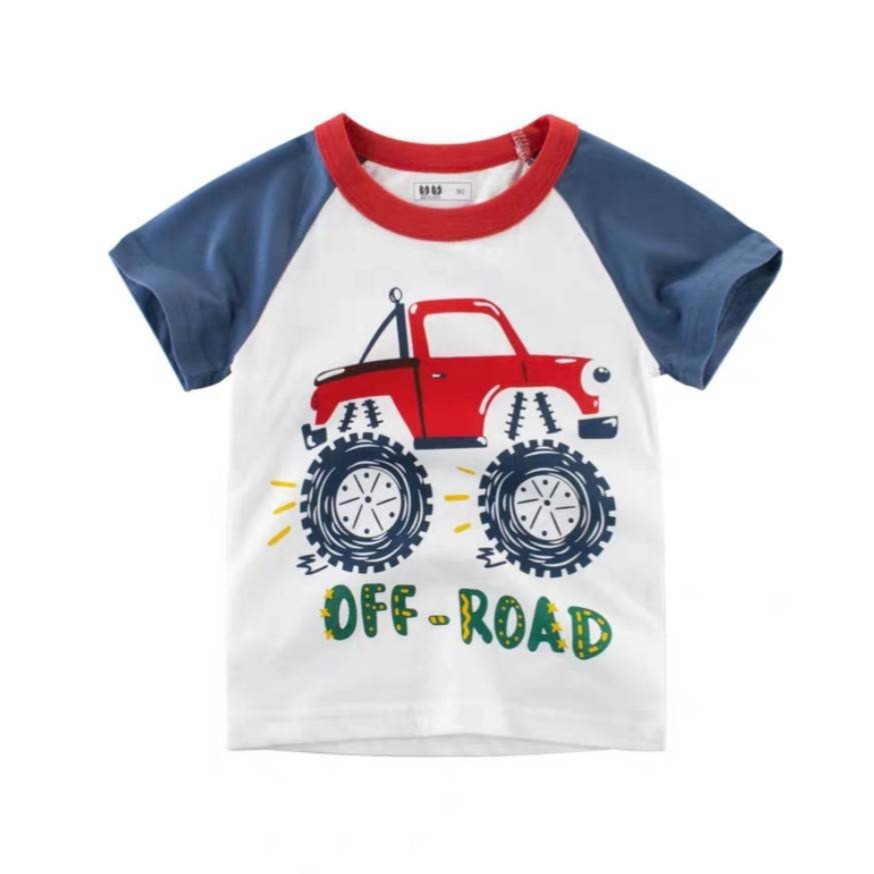 👍現貨供應🔥24H快速出貨🔥卡通 短袖上衣 100~130公分 童裝 兒童 短T 男童 車車 恐龍-細節圖5