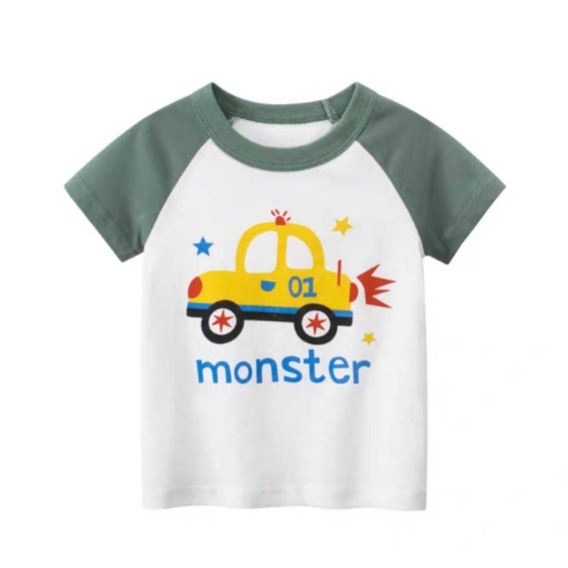 👍現貨供應🔥24H快速出貨🔥卡通 短袖上衣 100~130公分 童裝 兒童 短T 男童 車車 恐龍-規格圖5