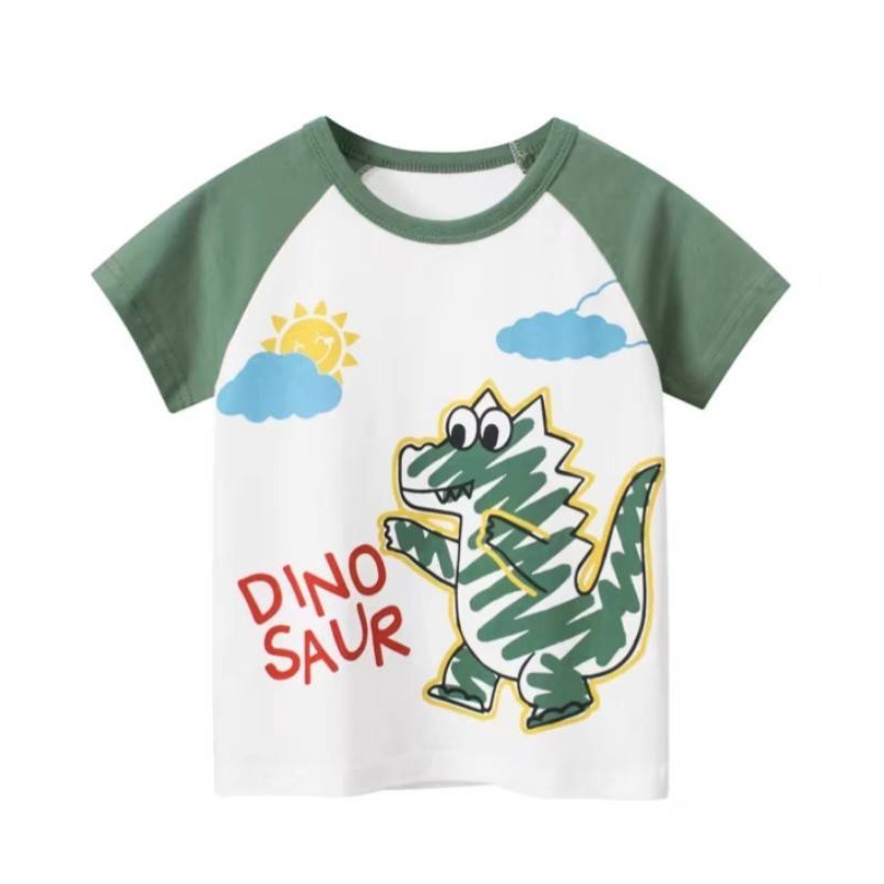 👍現貨供應🔥24H快速出貨🔥卡通 短袖上衣 100~130公分 童裝 兒童 短T 男童 車車 恐龍-規格圖5