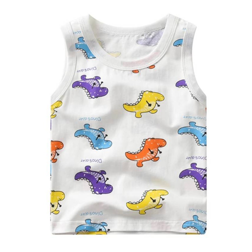 👍現貨供應🔥24H快速出貨🔥 卡通短袖 100~130公分 童裝 短T 背心 男童 挖土機 恐龍-細節圖4