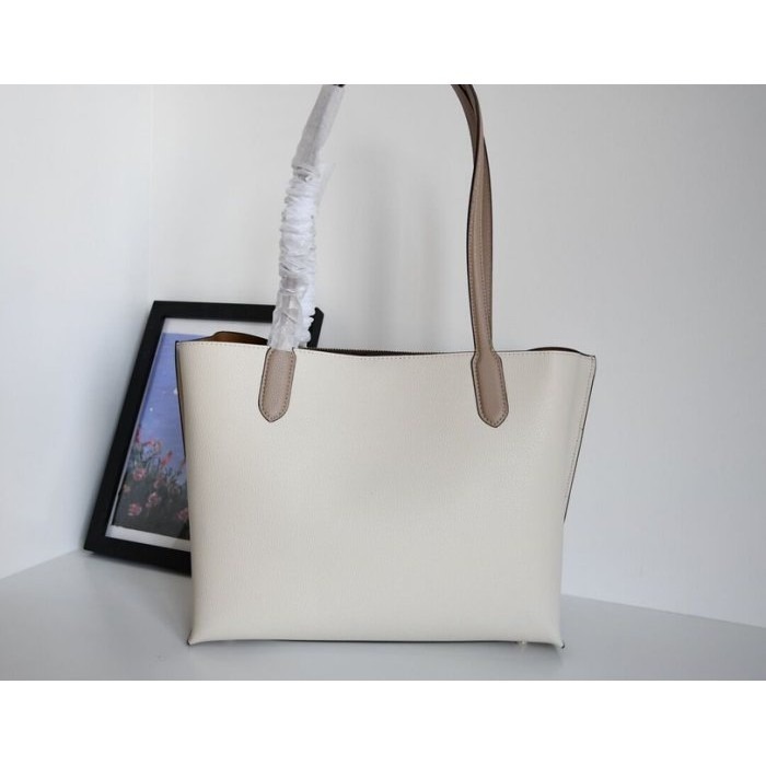 ✨美國代購✨熱銷款🔥特賣 COACH 0690 0691 新款 WiIIow素面托特包 真皮手提包-細節圖3