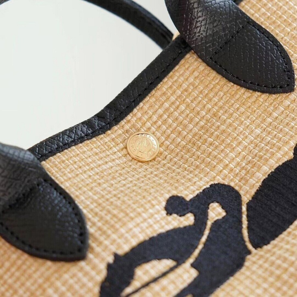 ✨美國代購✨法國正品Longchamp 迷你款拉菲草編包水餃包斜跨包 限時特賣-細節圖6