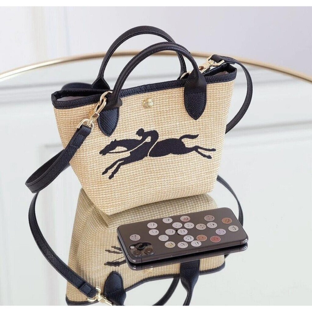 ✨美國代購✨法國正品Longchamp 迷你款拉菲草編包水餃包斜跨包 限時特賣-細節圖8