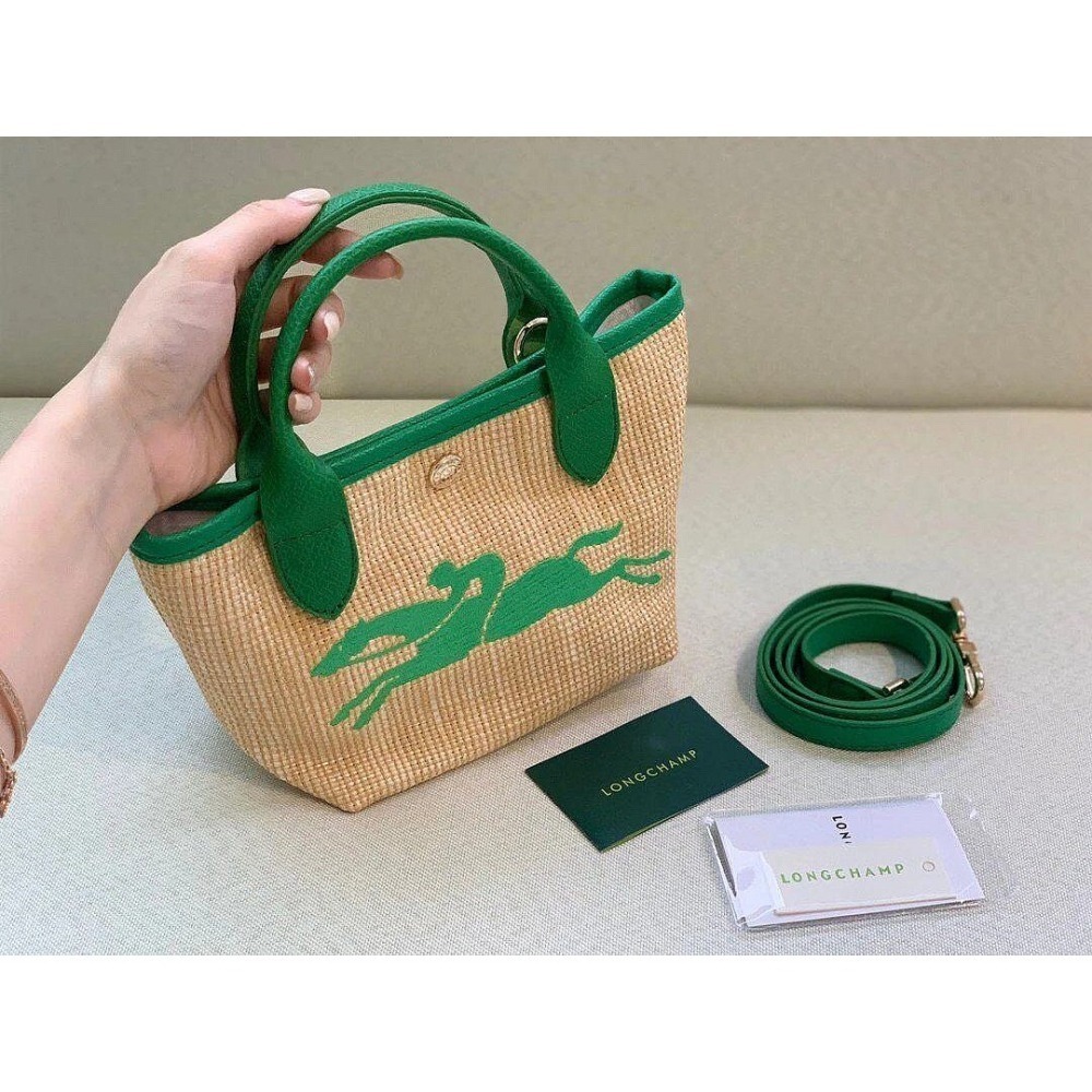 ✨美國代購✨法國正品Longchamp 迷你款拉菲草編包水餃包斜跨包 限時特賣-細節圖9