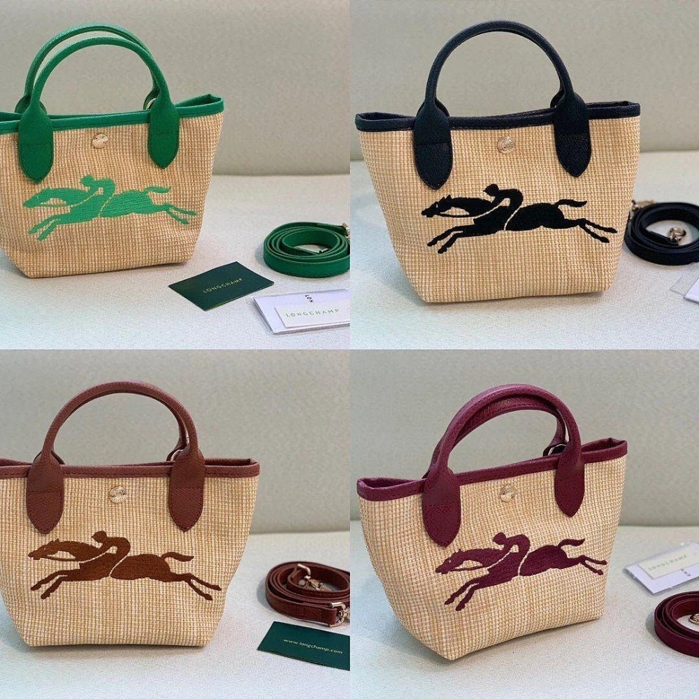 ✨美國代購✨法國正品Longchamp 迷你款拉菲草編包水餃包斜跨包 限時特賣-細節圖11