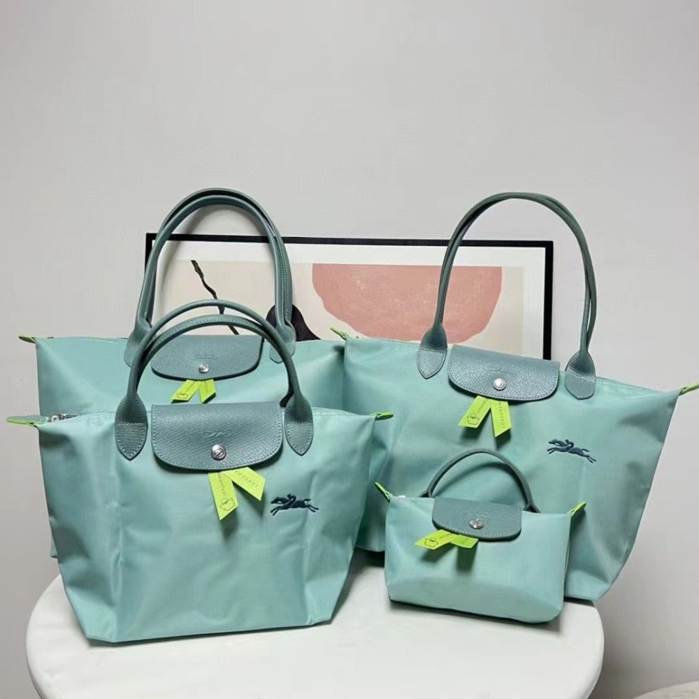 ✨美國代購✨法國正品熱銷款🔥Longchamp 刺繡飛馬 Le Pliage Green環保系列水餃包(1899大號-細節圖10