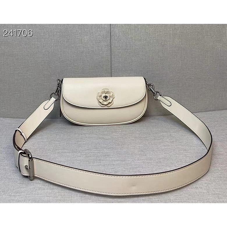 ✨美國代購✨特賣 COACH CU536 CU032 新款山茶花旋扣翻蓋女包 手提斜挎女包 單肩包 翻蓋女包-規格圖8
