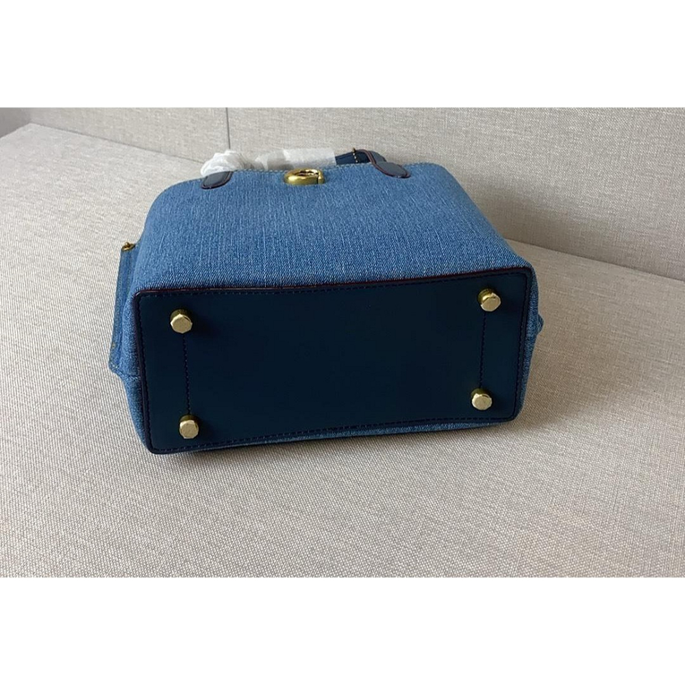 ✨美國代購✨特賣 COACH CR708 新款女士托特斜挎包 帆布牛仔女包 單肩包-細節圖2