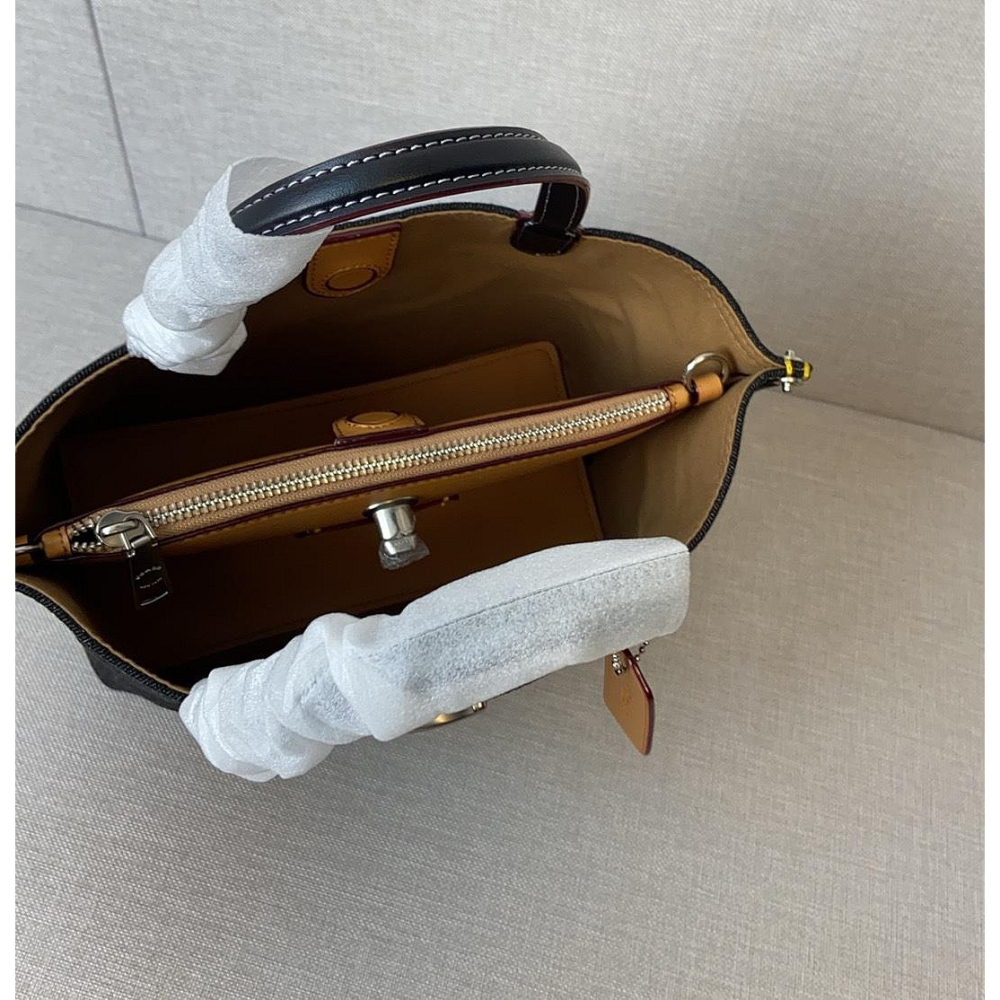 ✨美國代購✨特賣 COACH CR708 新款女士托特斜挎包 帆布牛仔女包 單肩包-細節圖6
