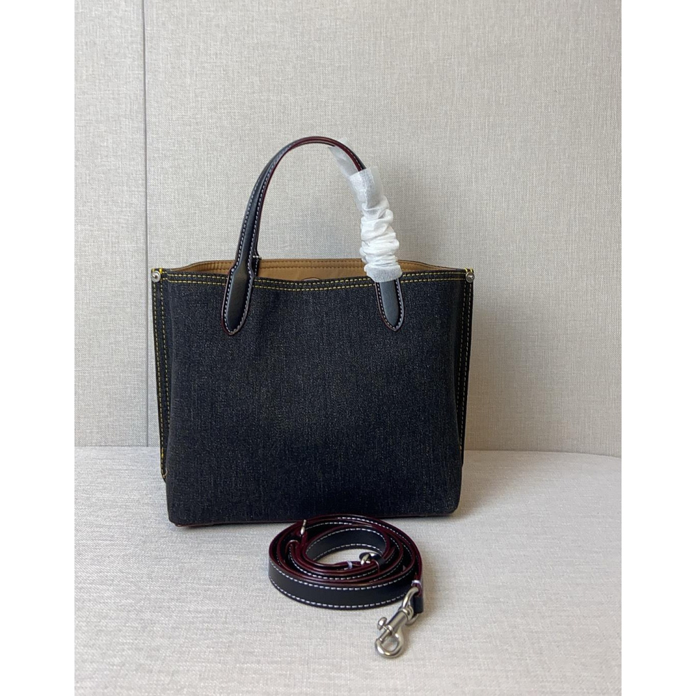 ✨美國代購✨特賣 COACH CR708 新款女士托特斜挎包 帆布牛仔女包 單肩包-細節圖7