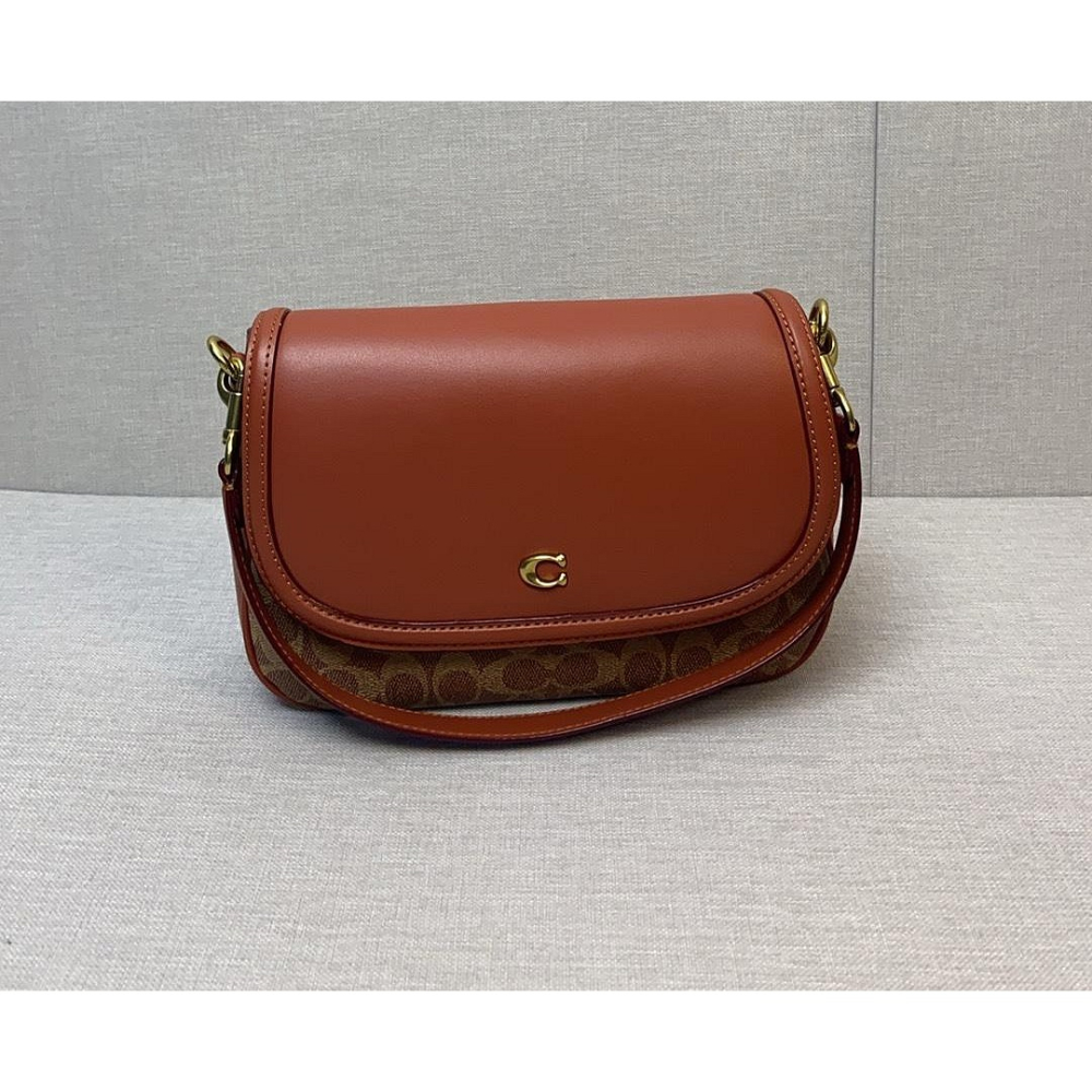 ✨美國代購✨特賣 COACH CV758 新款斜挎馬鞍包 翻蓋單肩包 休閒女包-細節圖6