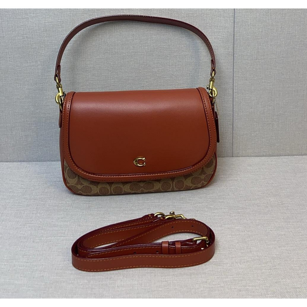 ✨美國代購✨特賣 COACH CV758 新款斜挎馬鞍包 翻蓋單肩包 休閒女包-細節圖7