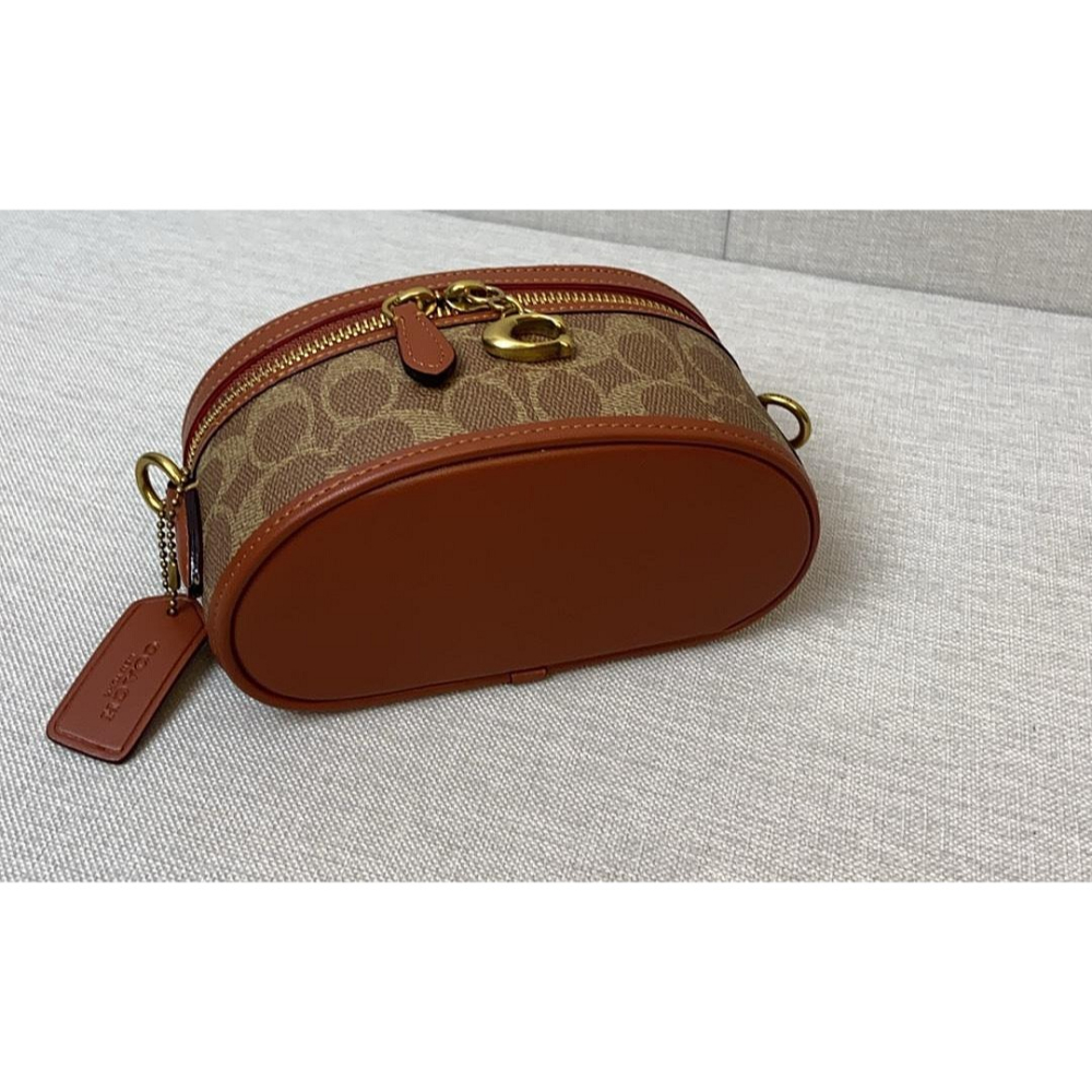 ✨美國代購✨限時特賣 COACH CT876 新款迷你手提斜挎女包 單肩包 化妝包 盒子包-細節圖3