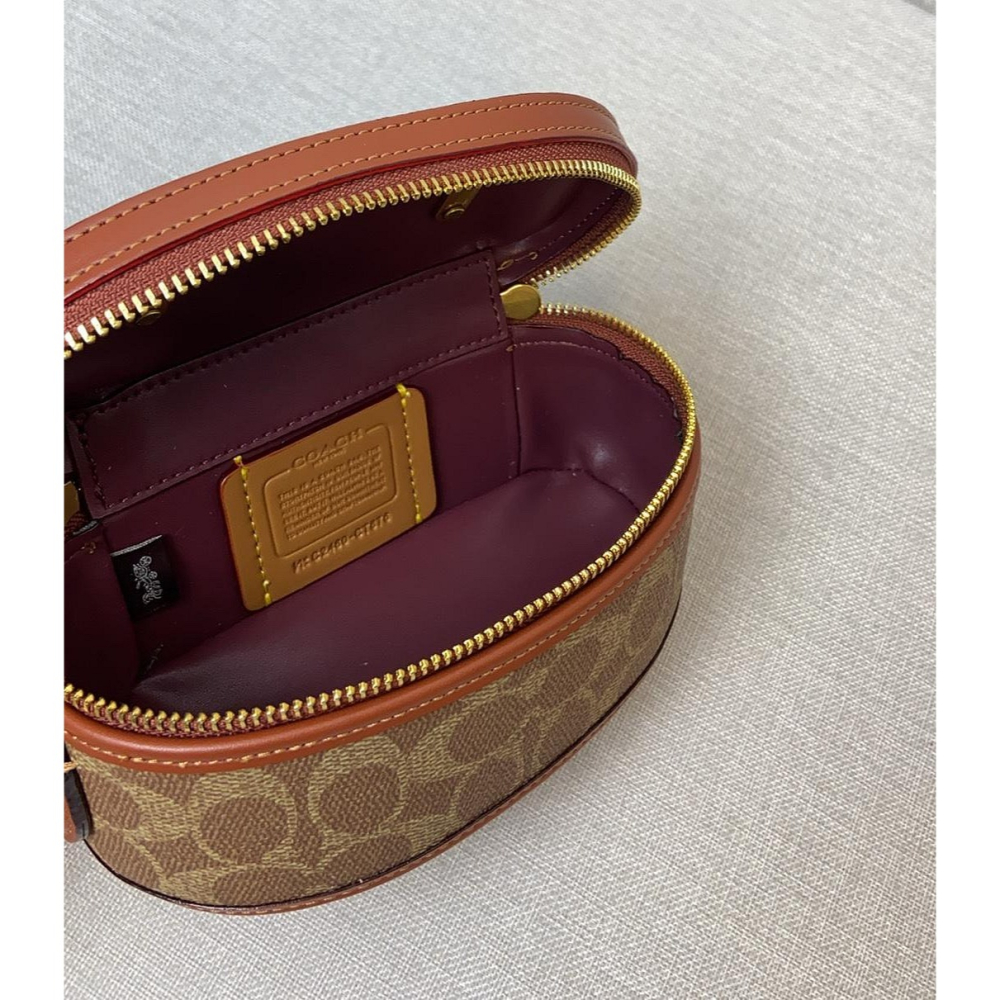 ✨美國代購✨限時特賣 COACH CT876 新款迷你手提斜挎女包 單肩包 化妝包 盒子包-細節圖6