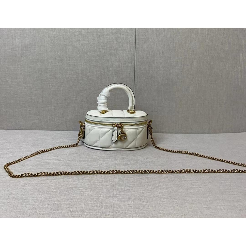 ✨美國代購✨限時特賣 COACH CT876 新款迷你手提斜挎女包 單肩包 化妝包 盒子包-細節圖7