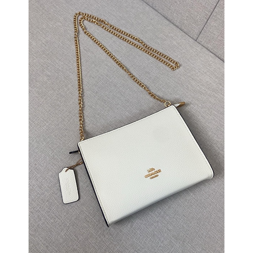 ✨美國代購✨特賣 COACH CR237 CR238 新款錬條斜挎女包 小方包 單肩包 錬條肩帶女包-規格圖2