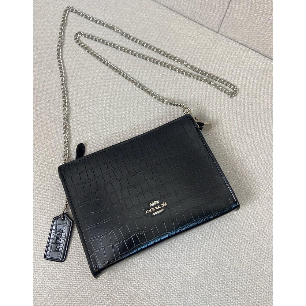 ✨美國代購✨特賣 COACH CR237 CR238 新款錬條斜挎女包 小方包 單肩包 錬條肩帶女包-規格圖3