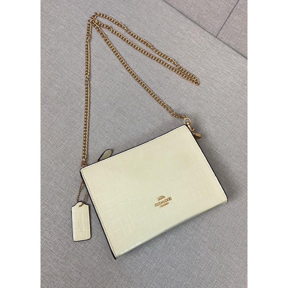 ✨美國代購✨特賣 COACH CR237 CR238 新款錬條斜挎女包 小方包 單肩包 錬條肩帶女包-規格圖11