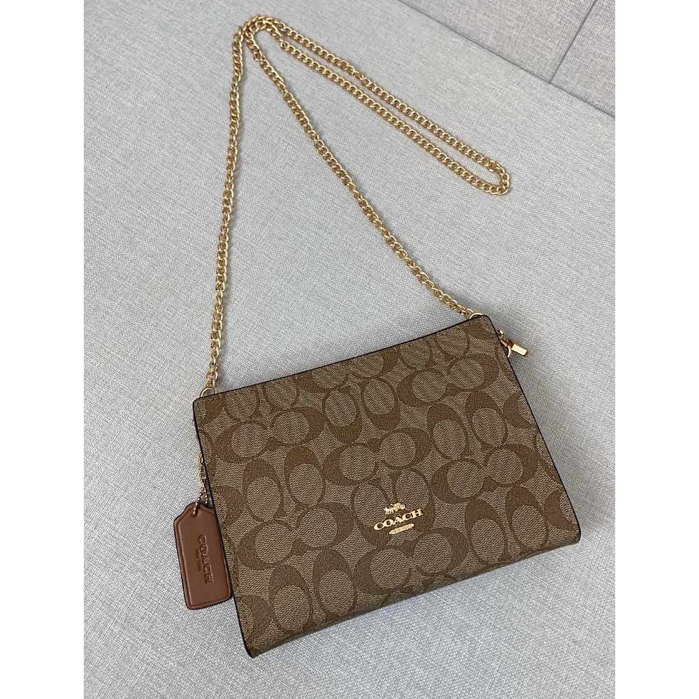 ✨美國代購✨特賣 COACH CR237 CR238 新款錬條斜挎女包 小方包 單肩包 錬條肩帶女包-規格圖5