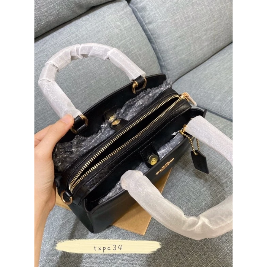 ✨美國代購✨ COACH 91146 Mini Lillie 防刮牛皮戴妃包 手提斜挎包 多隔層女包-細節圖5