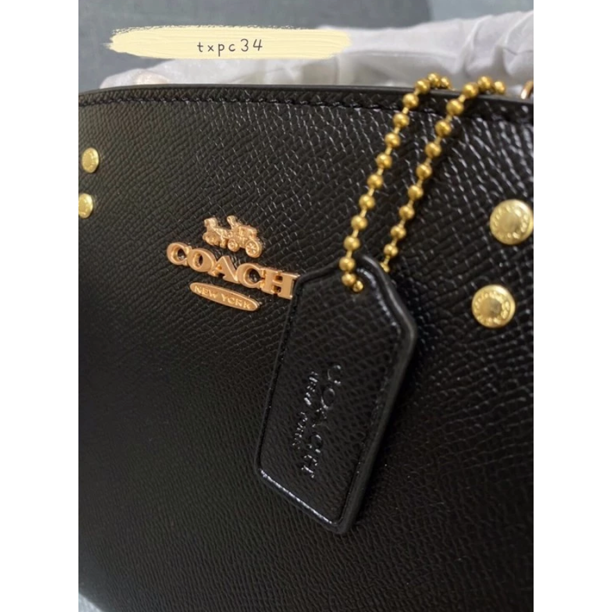 ✨美國代購✨ COACH 91146 Mini Lillie 防刮牛皮戴妃包 手提斜挎包 多隔層女包-細節圖7