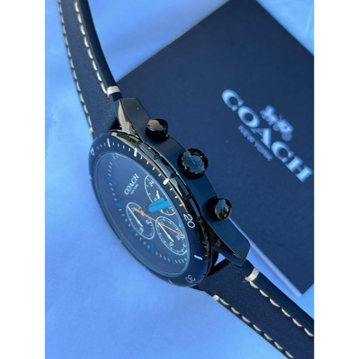 ✨美國代購✨特賣 COACH 男錶 手錶 皮革錶帶腕錶 三眼計時多功能男錶-細節圖5