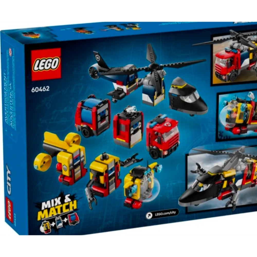 《玩具樂到家》LEGO 60462 直升機、消防車和潛水艇套裝（CITY）-細節圖2