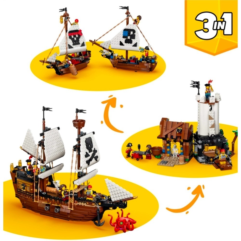 《玩具樂到家》LEGO 31387 經典海盜船（創意3合1系列）-細節圖2