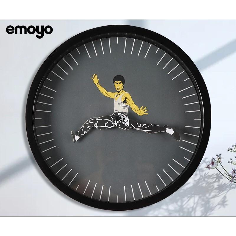 當天出貨 李小龍功夫掛鍾 創意個性裝飾 時鐘掛鐘 李小龍掛鐘 李小龍創意掛鐘 李小龍時鐘 圓形時鍾 客廳掛鐘-細節圖4
