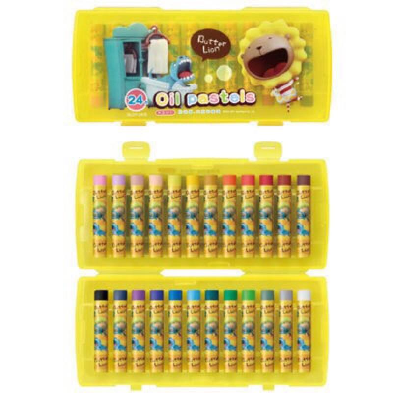 【全盛】現貨 12色 24色奶油獅粉蠟筆 奶油獅粉蠟筆 無毒粉蠟筆 無毒配方 塑盒裝蠟筆【CF-03B-00281】-細節圖2