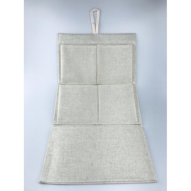 現貨 帆布收納掛袋 素面  五口袋 棉麻 收納 掛袋 素面 分類 五格 小物收納 文具收納【CF-04B-30886】-細節圖3