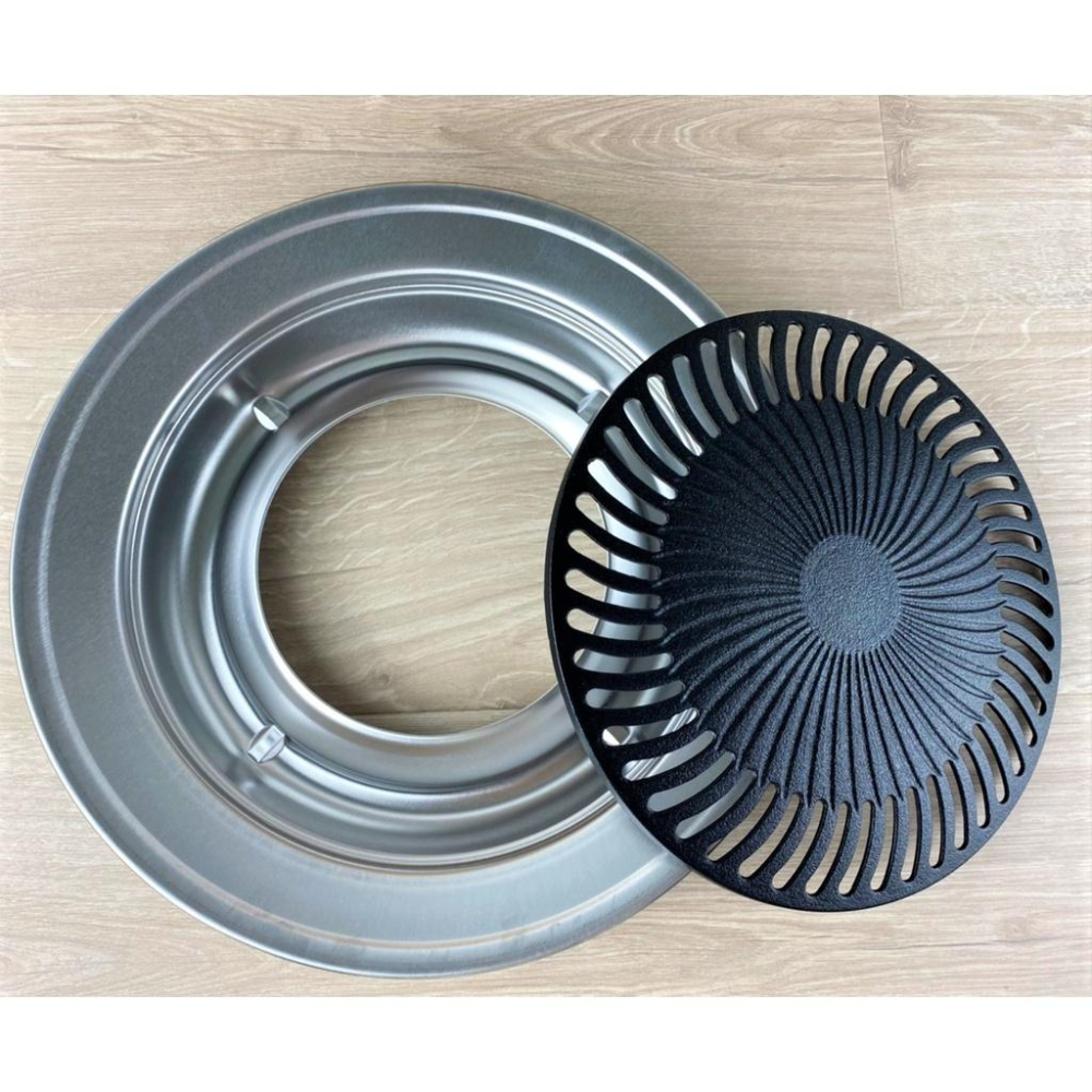 🎈出清價🎈 現貨 不鏽鋼不沾烤盤 中秋烤盤 無煙烤肉 燒烤盤   圓形烤盤 不鏽鋼烤盤【DJ-02B-19098】-細節圖2