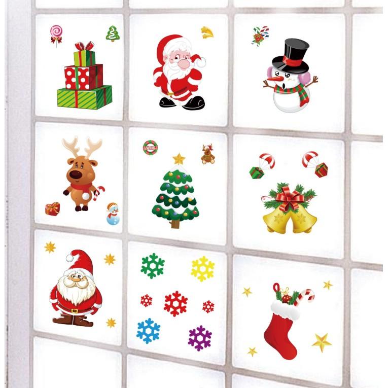 聖誕貼畫 聖誕靜電貼 櫥窗裝飾 窗貼 聖誕節 麋鹿 彩色窗貼 聖誕樹 雪花【CH-01A-10011】全盛-細節圖2