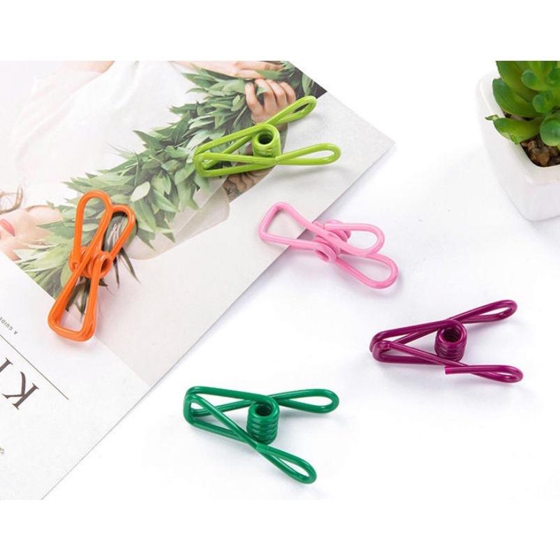 現貨 彩色銅絲夾 晾衣夾 文件夾 萬用夾 事務夾 收納夾子 吊衣夾 強力夾 彩色夾子 曬衣夾【CF-05A-00121】-細節圖2