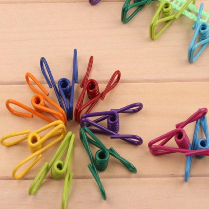 現貨 彩色銅絲夾 晾衣夾 文件夾 萬用夾 事務夾 收納夾子 吊衣夾 強力夾 彩色夾子 曬衣夾【CF-05A-00121】-細節圖5