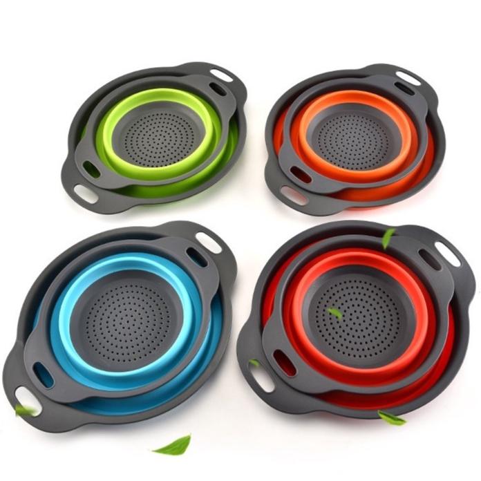 【全盛】矽膠伸縮瀝水架 瀝水籃 矽膠籃 伸縮籃 瀝水架 清洗蔬果 廚房用品 收納籃 【CF-02A-67119】-細節圖4